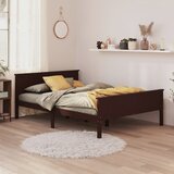 Furnova Posteljni okvir temno rjav iz trdne borovine 140x200 cm, (21934056) Cene
