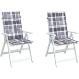 vidaXL Jastuci za stolice 2 kom sivi karirani 120x50x3 cm od tkanine | shoptok.hr