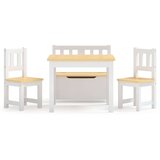 vidaXL 4-delni komplet otroške mize in stolov bel in bež MDF | Shoptok.si