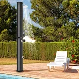 Solarni tuš 60 litrski vrtni tuš, dim. 227 cm do 60°C bazenski tuš z vrtljivo glavo prhe - sivo/črn