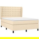  Box spring postelja z vzmetnico krem 140x200 cm blago, (20896361) | Shoptok.si
