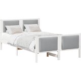  Krevetna konstrukcija Svijetlo siva 120 x 190 cm tkanina Bijela | Shoptok.si