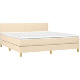  Krevet s oprugama i madracem krem 180x200 cm od tkanine | shoptok.hr
