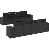 Maison Chic Seti vrtnega pohištva - Vrtna garnitura - Vrtni pohištvo set 9-delna z blazinami črn poli ratan, (21805044) | Shoptok.si