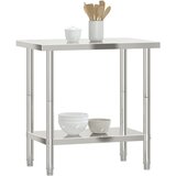  Kuhinjski radni stol 82,5 x 55 x 85 cm od nehrđajućeg čelika | shoptok.hr