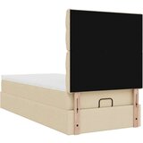  Otomanski posteljni okvir z vzmetnico krem 80x200 cm blago, (21653469) | Shoptok.si