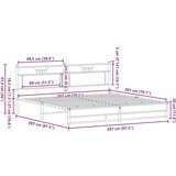 Metalni okvir kreveta bez madraca smeđa boja hrasta 200x200 cm | shoptok.hr