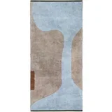 svetlo modro-bež pralen bombažen tekač 70x150 cm figura –