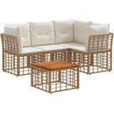  Zunanja garnitura za sedenje 5 pcs Naravna in krem bela, (5000272510) | Shoptok.si