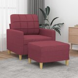  The Living Store Fotelj s stolčkom za noge vinsko rdeč 60 cm blago - Kavč S Stolčkom Za Noge, (21485099) Cene