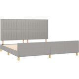  Okvir za krevet s uzglavljem svjetlosivi 200x200 cm od tkanine | shoptok.hr
