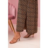 Kesi Włoski Women's dress with straps with a hexagonal pattern Kamel | Shoptok.si