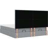vidaXL Otomanski posteljni okvir z vzmetnicami siv 180x200 cm blago | Shoptok.si