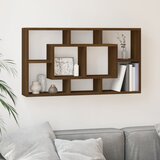  Zidna polica za izlaganje s 8 odjeljaka smeđa boja hrasta | shoptok.hr