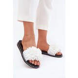 Boto Women's Slippers Decorated With Flowers White Cellanen u