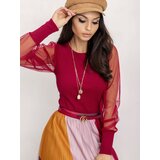 RUE PARIS Blouse-RV-BZ-5192.16-burgundy | Shoptok.si