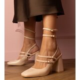 Gemre Beige patent block heels Ferida | Shoptok.si