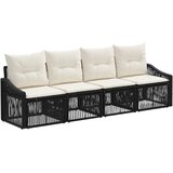 vidaXL Vrtna sedežna garnitura 4 pcs Črna poli ratan, (5000270846) | Shoptok.si