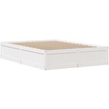  Posteljni okvir brez vzmetnice bel 150x200 cm trdna borovina | Shoptok.si