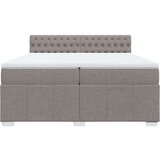  Krevet s oprugama i madracem smeđesivi 200x200 cm od tkanine | shoptok.hr