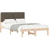  Krevetni okvir s tapiciranim uzglavljem Sivo-smeđa 135 x 190 cm | shoptok.hr