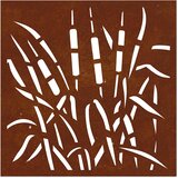  Vrtni zidni ukras 55 x 55 cm čelik COR-TEN s uzorkom trave | shoptok.hr