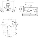Ideal Standard Stenska armatura za kad v zlati barvi Connect Air – | Shoptok.si