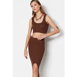 Trendyol Two-Piece Set - Brown - Slim fit Cijene