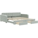  Dnevni krevet na razvlačenje svjetlosivi 100x200 cm baršunasti | shoptok.hr