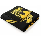 AmeliaHome Žuto-crna deka s dodatkom pamuka Cheetah, 150 x 200 cm