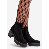 Boto Women's Warm Ankle Boots On Heel Eco Suede Black Irissinae | ePonuda.com