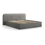 Micadoni Tamno sivi tapecirani bračni krevet s prostorom za odlaganje s podnicom 200x200 cm Elizabeth – | shoptok.hr