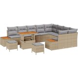  12-dijelni vrtni sofa set s jastučićima Bež poli ratan akacija 3-dijelni vrtni set za objedovanje s jastučićima Bež poli ratan Cijene