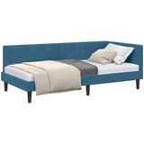  Kutni okvir kreveta s uzglavljem Plava 90 cm x 200 cm Baršun | shoptok.hr