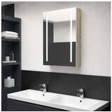 vidaXL LED kupaonski ormarić s ogledalom bijeli i hrast 50x13x70 cm | shoptok.hr