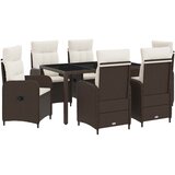 Vanjski set za objedovanje 7 pcs Smeđa i krem bijela | shoptok.hr