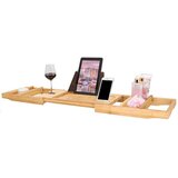 springos Nastavljiva polica za kopalno kad 75-110,5 cm, prevleka iz bambusa., (21635427) | Shoptok.si