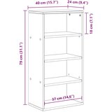  Bočni ormarić ODDA 40x24x79 cm puno drvo bor | shoptok.hr