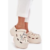 Boto Women's sandals on a chunky platform with embellishments beige Vivira | Shoptok.si