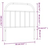  Metalno zamjensko uzglavlje crno 80 cm | Eponuda.com