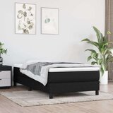 vidaXL Box spring postelja z vzmetnico črn 90x190 cm blago | Shoptok.si