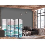  Paravan - Picturesque Landscape With Fish - Sunset And Koi Fish in Shades of Turquoise And Blue. Floating Above The Water 225x17 u