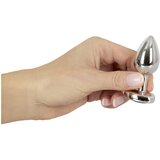 Magic Shiver - kovinski analni čep z draguljem (moder) | Shoptok.si