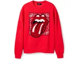 Desigual Sweater majica vatreno crvena / tamno crvena / crna / bijela