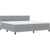 Krevet s opruga kutije Svijetlo siva 200 x 200 cm tkanina | Eponuda.com