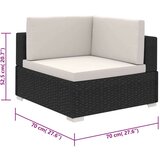 Poli 8-dijelna vrtna garnitura od poliratana s jastucima crna | shoptok.hr