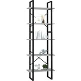 vidaXL ormarić za knjige s 5 razina boja betona 60x30x175 cm iverica | shoptok.hr
