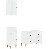  Set za kupaonicu od 3 dijela ALKMAAR Bijela visokog sjaja | shoptok.hr
