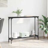 vidaXL Konzolna miza Črna Orehovina 102 x 23 x 15.5 cm Konstruiran les | Shoptok.si