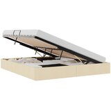  Otomanski krevet s pohranom Krema 160 x 200 cm tkanina | shoptok.hr